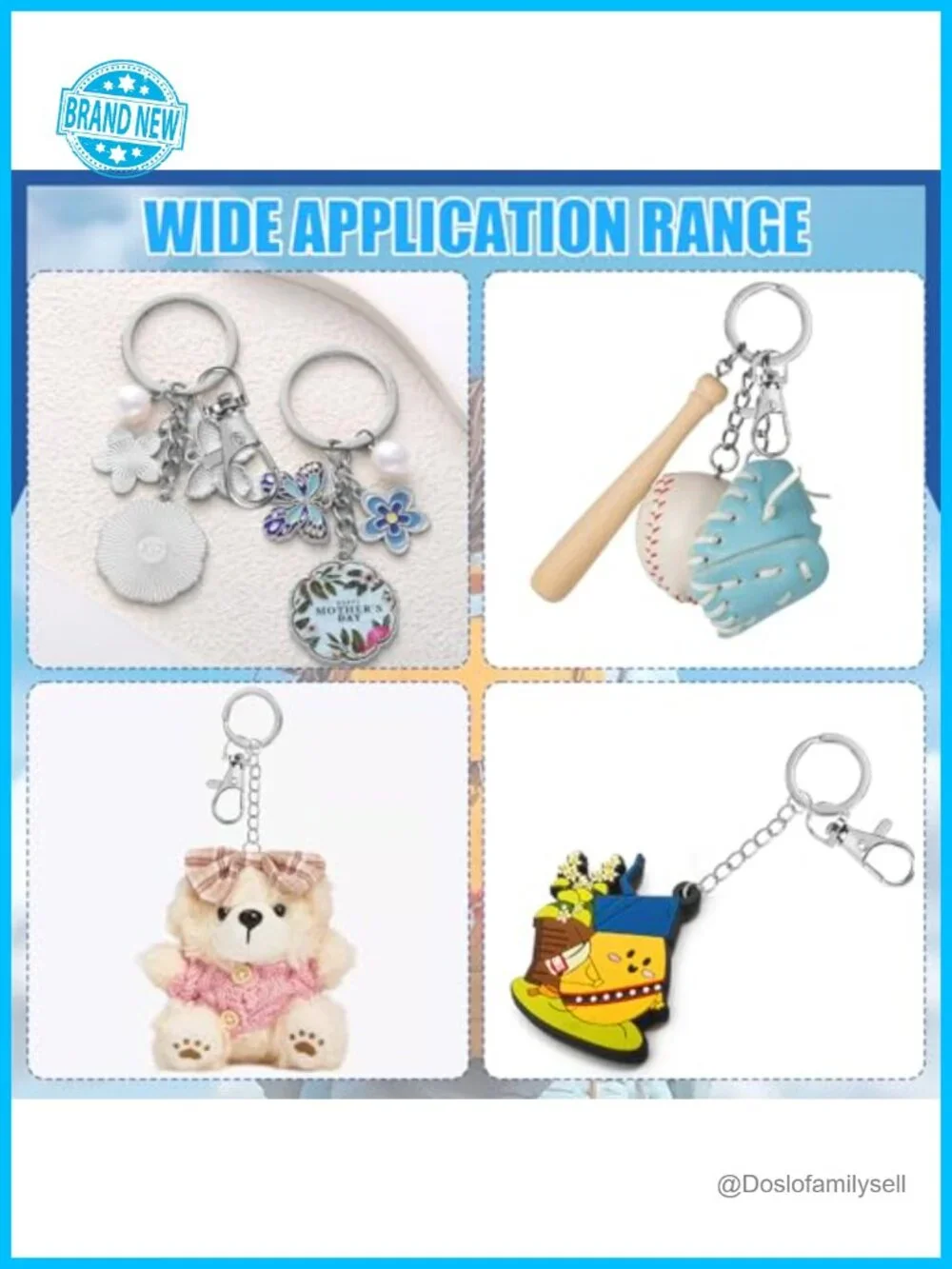125pcs Silver Keychain Making Kit with Clips, Rings & Jump Rings